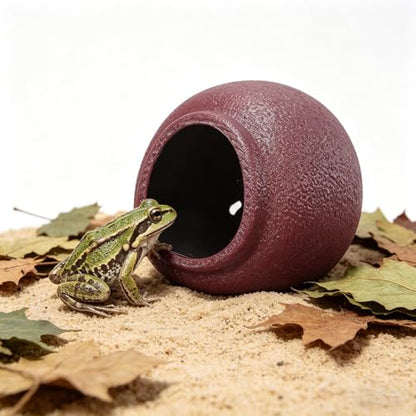 TIDTALEO Egg Shaped Frog Aquarium Habitat with Suction Cup Stability and Ventilated Design Plastic Small Frog Terrarium for Amphibian Pets Decorations and Biological Observation