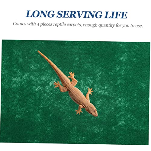 Levemolo 4pcs Reptile Carpet Mat Washable Absorbent Substrate for Snakes Lizards Tortoises Terrarium Liner for Comfortable Habitat