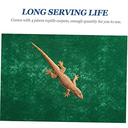 Levemolo 4pcs Reptile Carpet Mat Washable Absorbent Substrate for Snakes Lizards Tortoises Terrarium Liner for Comfortable Habitat