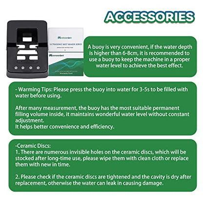 Mxmoonant Mist Maker 10 Head Ultrasonic Pond Fogger 7000ml/H Mist Humidifier with Float 400W Power Supply for Landscape Vegetable Preservation Scenic Magical Atmosphere