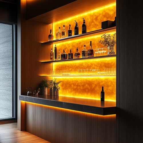 LED Strip Lights 24V COB Gold Yellow Dimmable led Lighting16.4ft (Kit) | Super Bright, Dotless High Density 7.2W/m, 8mm Width Cuttable Flexible, Home DIY Commercial Decoration - color: Gold Yellow (Kit)