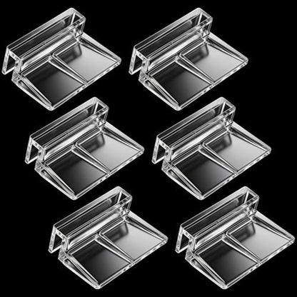 6Pcs Aquarium Lid Clips 5mm Aquarium Glass Top Clips | Acrylic Clear Tank Lid Support Holder Clips for Rimless Aquariums