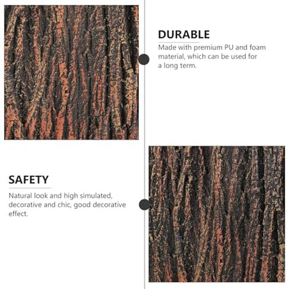 DECHOUS Aquarium Decorative Background Board Simulated Oak Bark 3D Ultra-Thin Pu Landscape Panel for Fish Tank Turtle Reptile Terrarium Decoration