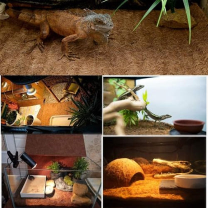 Hamiledyi Reptile Carpet Natural Coconut Fiber Tortoise Carpet Mat for Pet Terrarium Liner Reptile Supplies for Lizard Snake Chamelon Turtle Bedding Bunny Rabbit Mat (4 Pcs) - size: 4 Packs/19.7 x 11.8 Inch