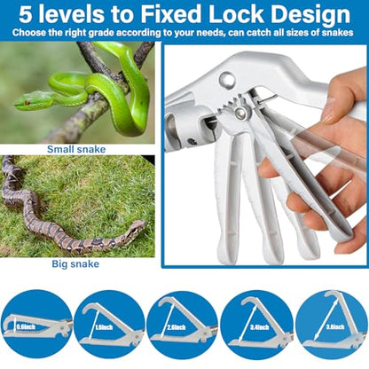 Snake Grabber Tool, 55" Snake Tongs Long Handle for Rattlesnake Reptile Tongs Heavy Duty Long Catcher Reach Grabber Stainless Steel Materials Sponge Handle Wide Jaw (55 inches) - size: 55"