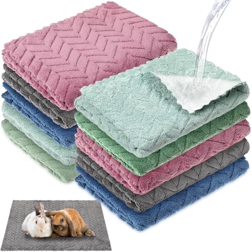 VitalCozy 10 Pcs Guinea Pig Cage Liners Washable Rat Bedding for Guinea Pigs Controlling Absorbent Waterproof Pee Pads Blanket for Rabbits Hamster Small Animal Chinchilla(Wheat,18x24 Inch,Multicolor) - color: Multicolor, size: 18x24 Inch, style: Wheat