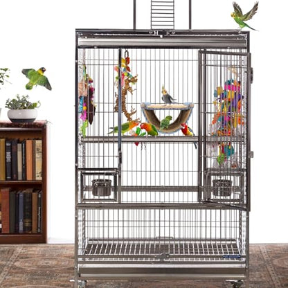 BWOGUE Winter Warm Bird Nest Bed Hanging Hammock Snuggle Hut Parrot House Tent Toy Bird Cage Perch for Parakeet Budgies Cockatiels Lovebird Cockatoo Finch Hamster Chinchilla Guinea Pig - color: Blue, size: Medium (9"x7.2")