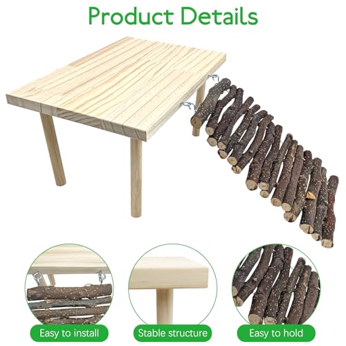 BNOSDM Reptile 16oz Cork Bark Substrate and Wooden Hideout Platform for Lizard, Gecko