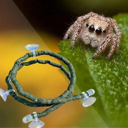Artificial Reptile Climbing Vine, Bendable Jungle Branch Decor, Terrarium Habitat Accessories, Secure Suction Cup Vines, Tank Greenery for Reptiles - size: Green