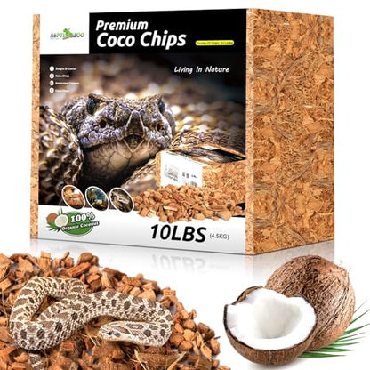 REPTI ZOO 72 Quart Reptiles Coconut Chip Substrate, Coco Husk Reptiles Bedding for Ball Python, Snakes, Geckos, Lizards, Tortoises, Frogs | Terrarium Tanks Substrate - style: Coconut Chip Substrate