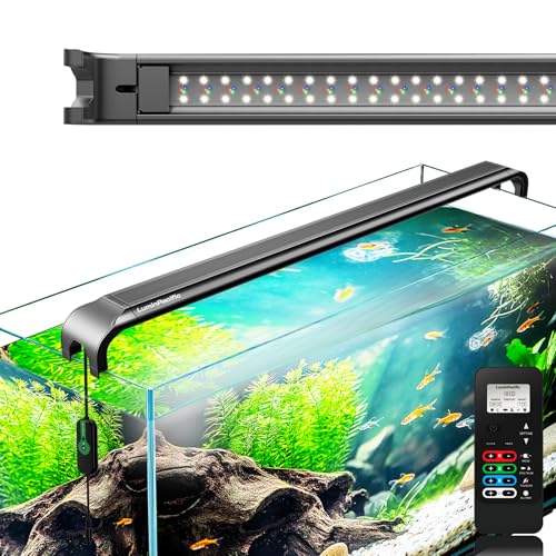 LED Aquarium Light with Remote, IP67 Waterproof Freshwater Planted Grow Light, Full Spectrum Fish Tank Light with Timer, Dimmable RGB+W, Upgrade Appearance, High Performance (24-29inch) - size: 24-29inch