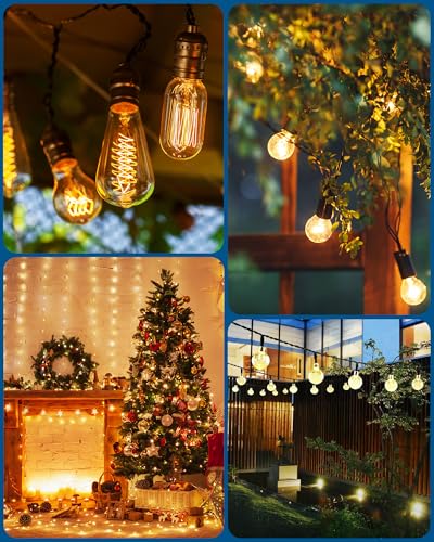 DEWENWILS Outdoor Dimmer for String Lights, 125V, 100FT Remote Control Range, Waterproof Plug- in Dimmer for Dimmable LED/Tungsten Bulbs - size: Dimmer with 2 outlets