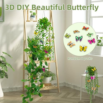 Fake Plants 4 Pack Artificial Hanging Plants, Fake Potted Greenery Faux Eucalyptus, Boston Fern, String of Pearls, Pothos for Living Room Bedroom Boho Wall Shelf Indoor Outdoor Decor