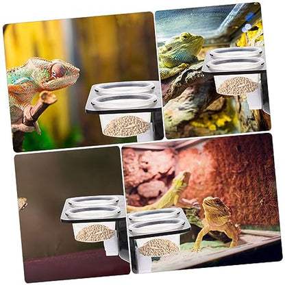 Turtle Tank Accessories Gecko Snake Reptile Feeder Feeding Ledge Easy Install Suction Cup Design