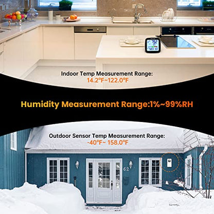 SMARTRO SC92 Professional Indoor Outdoor Thermometer Wireless Digital Hygrometer Room Humidity Gauge Temperature and Humidity Meter Pro Accuracy Calibration