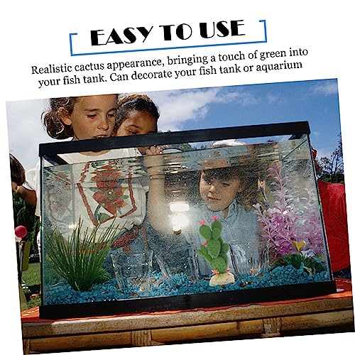 Healifty Artificial Plastic Cactus Plant for Aquarium Fish Tank Decoration Injection Molded Simulation Succulent Fade Resistant Vivid Landscape Ornament for Reptile Terrarium and Home Decor