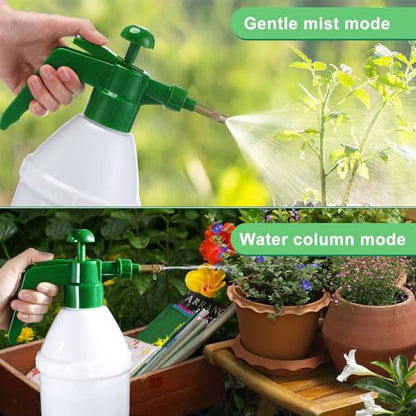 Ziliny 2 Pcs 27 oz Handheld Pump Spray Bottle Garden Mister Spray Bottles Lawn Pressure Hand Pump Sprayer with Adjustable Nozzle for Chemicals Watering Weeds Plants and Cleaning (Green) - color: Green, size: 27 oz