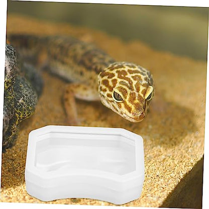 BESPORTBLE 2pcs Reptile Feeder Cup Water Dish Escape Feeding Bowl for Lizard Bearded Dragon Gecko Small Food-Grade Material Strong Suction Cup for Secure Placement