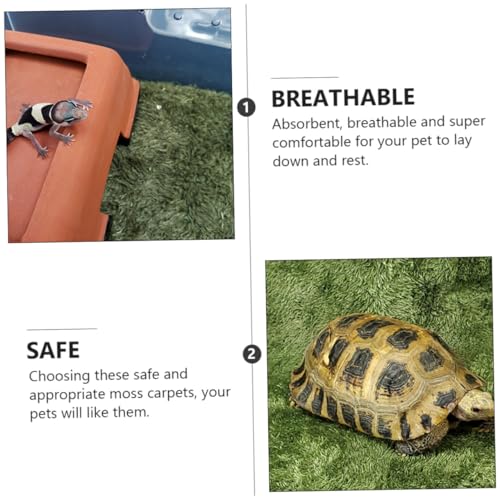 2pcs Natural-Looking Reptile Mats Simulated Moss Carpets for Climbing Pets Moisturizing Fake Lawn for Terrariums Safe and Absorbent Bedding for Turtles and Frogs