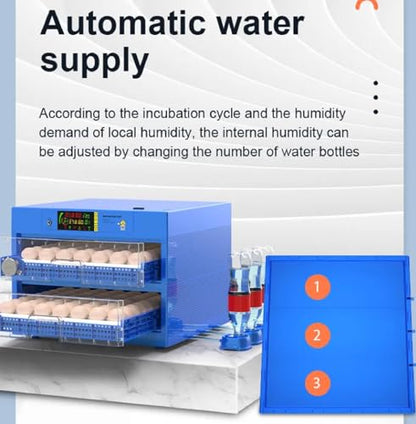 Egg Incubator with Automatic Egg Turning and Humidity Control, Efficient LED Lighting, Upgrade Automatic Water Adding, for Hatching Chickens Quail Duck Goose Turkey, 128 Eggs - color: 128 eggs