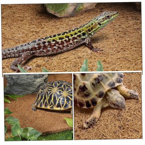 Natural Coconut Coir Reptile Carpet Mat Non-Toxic Terrarium Substrate Liner for Lizards Snakes Tortoises Washable and Reptile Supplies