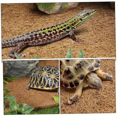 Natural Coconut Coir Reptile Carpet Mat Non-Toxic Terrarium Substrate Liner for Lizards Snakes Tortoises Washable and Reptile Supplies