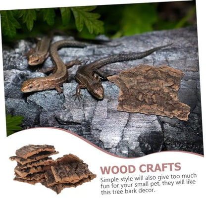 20pcs Terrarium Tree Bark Decor for Reptile Tanks Natural Aquarium Background Bark Decoration Habitat for Lizards and Snakes Random Shapes - size: 10.00X9.00X0.50CM
