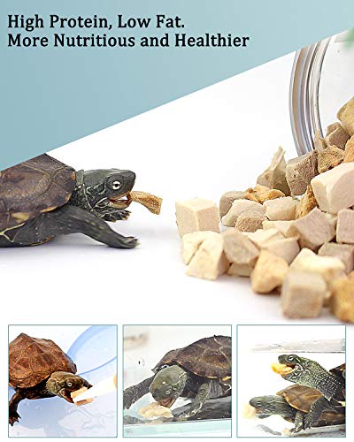 3 in 1 Meat Turtle Food - Chicken & Duck & Fish Meat Natural Freeze Dried Human-Grade Turtle Treats - color: 4 OZ