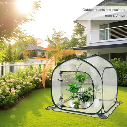 Mini Transparent Pop Up Greenhouse for Indoor and Outdoor Backyard Gardens - Portable Large Space and Durable