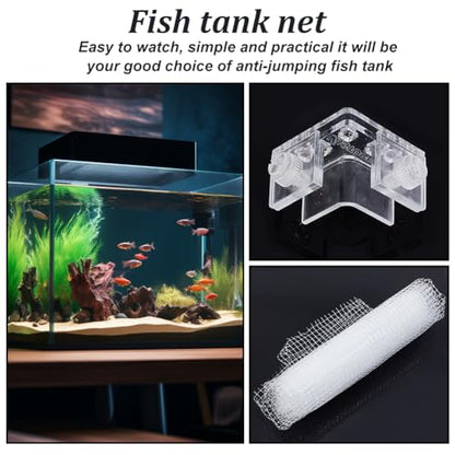 OLYCRAFT 39.4x36.4 Inch Fish Tank Lid Cover Protective Net with Screw Fastener Plastic Mesh Screen Netting for Fish Aquarium Screens Top Cover Fishes Tank Net Screen Covers Aquarium Mesh Top