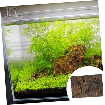 Happyyami Turtle Tank Decorative Panel Realistic 3D Aquarium Background Reptile Tank Accessory Easy to Assemble 2 Pieces
