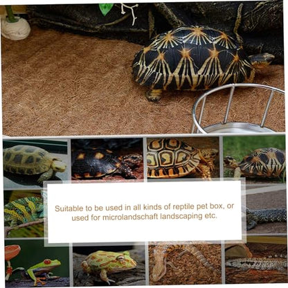 Natural Coconut Fiber Reptile Bed Mat Substrate for Tortoise Lizard Snake Habitats Breathable Easy to Clean Reptile Bedding - size: Size 2