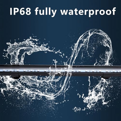 11.5 inches LED Aquarium Light, 6W Fish Tank Light Underwater Light Submersible Crystal Glass Lights, 9.2ft/2.8m Long Wire Length, White - size: 11.5 inch