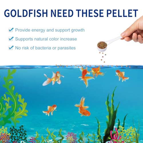Dylan's cabin Floating Goldfish Food Pellets 12oz - Pond Fish Food Growth Formula with Krill Spirulina Color Enhancing for Goldfish & Koi, Keep Clean Water