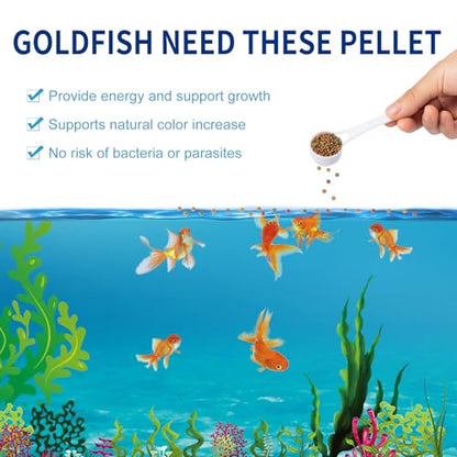 Dylan's cabin Floating Goldfish Food Pellets 12oz - Pond Fish Food Growth Formula with Krill Spirulina Color Enhancing for Goldfish & Koi, Keep Clean Water