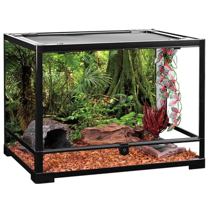 AWERT 72x24 inches Forest Terrarium Background Stone Green Huge Tree Reptile Habitat Background Tropical Rainforest Aquarium Background Durable Polyester Background - size: 72x24in/180x60cm