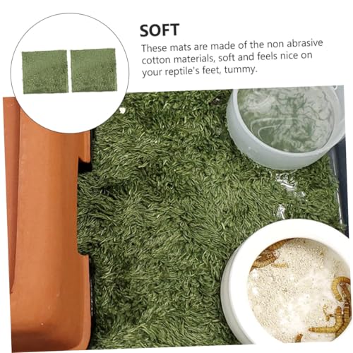 Reptile Moss Carpets 2pcs Absorbent Mats Simulated Fake Plants Reptile Artificial Turf Grass