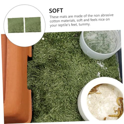 Reptile Moss Carpets 2pcs Absorbent Mats Simulated Fake Plants Reptile Artificial Turf Grass
