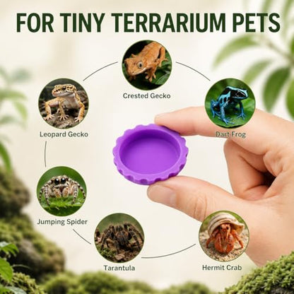 Meow&Woof Crested Gecko Feeding Cups, 6 Pack Small Silicone Reptile Food and Water Cups, 0.2 oz Gecko Food Dish for Crested Gecko, Leopard Gecko, Tarantula, Isopods and Hermit Crabs - color: 6 pack
