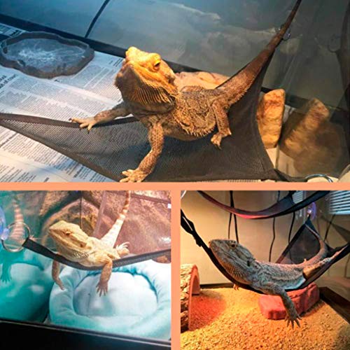 2Pcs Bearded Dragon Lizard Hammock - Breathable Mesh Geckos Hammock Reptile Hammock, Suitable for Lizard, Axolotls, Anoles, Geckos, Snakes, Chameleon