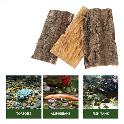 4 PCS Bark Background Natural Cork Backdrop Terrarium Aquarium Fish Tank Bark Reptile Tank Backdrop Spider Lizard Gecko Chameleon Pet