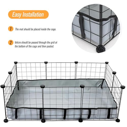 DZWLKJ Guinea Pig Cage Liner Tarp Bottom Waterproof and Washable Base Also for Rabbits, Bunny, Chinchesillas, Hedgehog, Ferrets and Other Small Animals(24x36 inches) - size: C&C 2x3(24x36 inches)