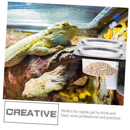 BESPORTBLE Reptile Feeding Ledge Set with Suction Cup Detachable Water Feeder and Food Bowl for Geckos Lizards Tortoises and Other Reptiles Easy to Clean Durable Design Set
