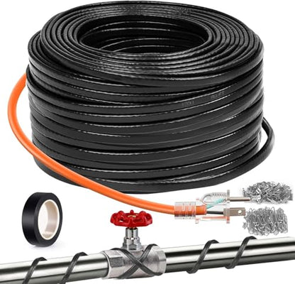 80FT（3FT-200FT） Pipe Heating Cable for Pipe Freeze Protection, Heat Cable for Water Pipes(Metal and Plastic), Pipe Heat Tape Keeps Water Flowing at -40°F 5w/ft, 120V Plumbing fixture - size: 80FT