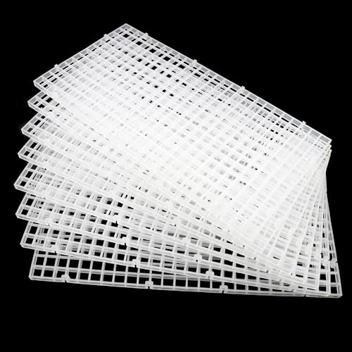 Aquarium Fish Tank Bottom Isolation 8 Pcs, Plastic Egg Crate Grid Divider Tray Egg (S 8pcs) - size: S 8pcs