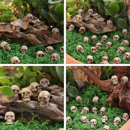 Mini Skulls Figurine Skeleton Head Miniatures for Halloween Decor, Skull Decor, Dollhouse Accessories for Halloween Decorations,40pcs