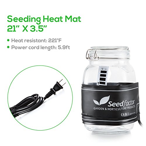 MET Certified Seedling Heat Mat, Seedfactor Waterproof Durable Germination Station Heat Mat, Warm Hydroponic Heating Pad for Indoor Home Gardening Seed Starter(3.5" X 21") - size: 1 Pack-3.5" X 21"
