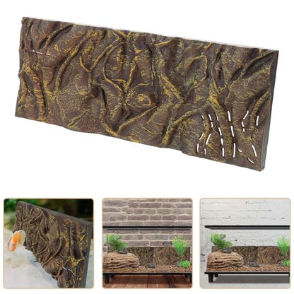 NUOBESTY Reptile Tank Background Board Waterproof 3D Aquarium Decorative Bark Effect Panel Corrosion Resistant for Terrarium Habitat and Fish Tank Decoration