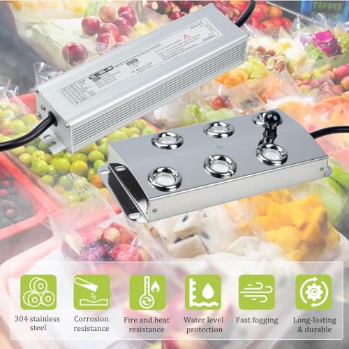 Ultrasonic Mist Maker Fogger Machine, Industrial Humidifier Fog Machine with Floats for Halloween Atmosphere Vegetable Preservation and Landscape (6 Head) - size: 6 Head