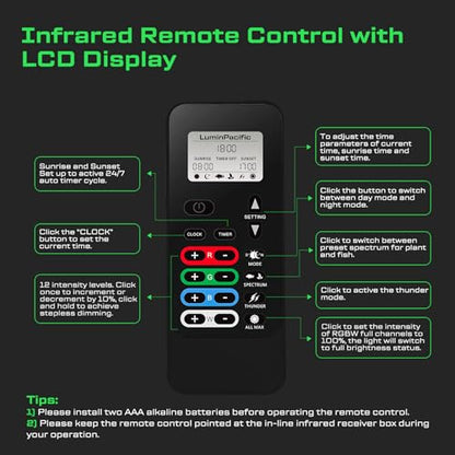 LED Aquarium Light with Remote, IP67 Waterproof Freshwater Planted Grow Light, Full Spectrum Fish Tank Light with Timer, Dimmable RGB+W, Upgrade Appearance, High Performance (36-45inch) - size: 36-45inch